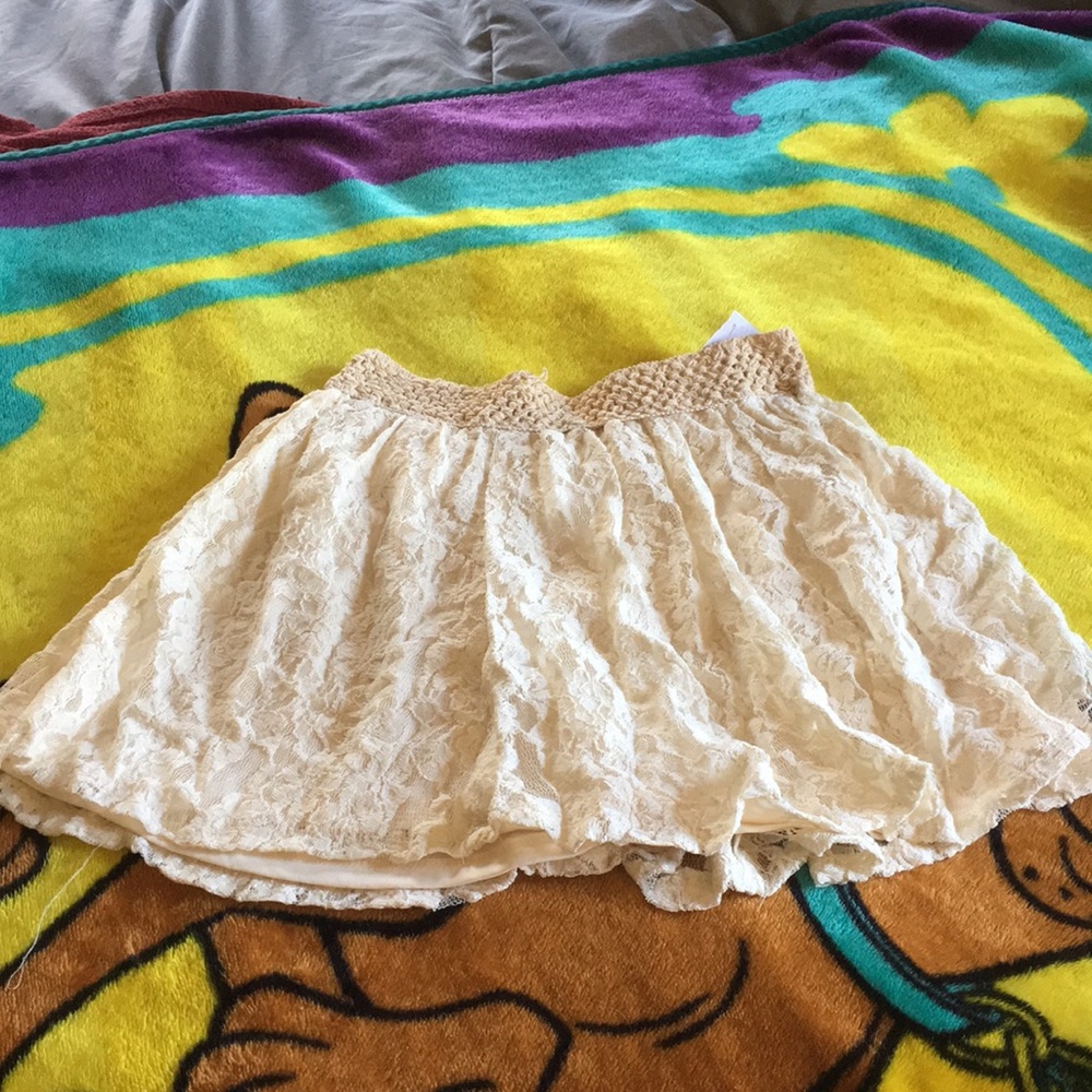 Tan/khaki lacy skater skirt NWT